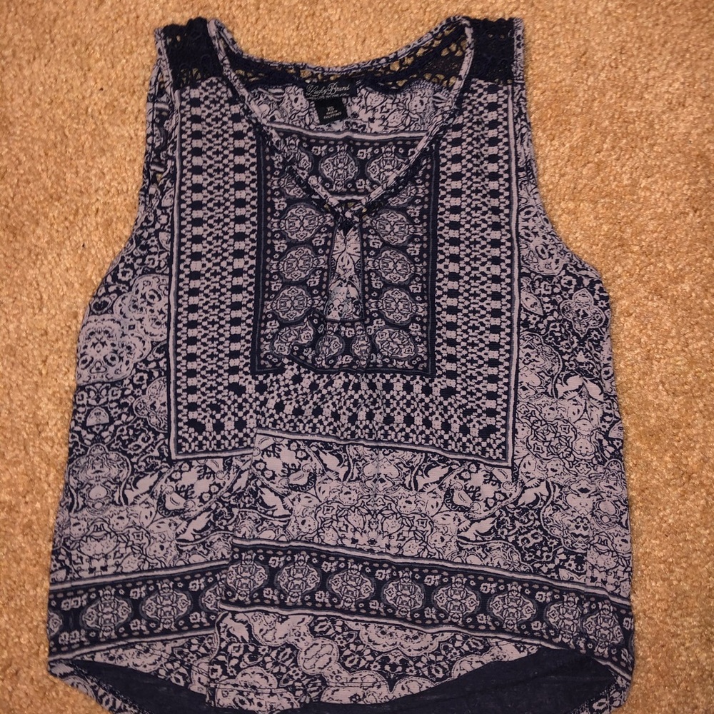 Lucky Brand blue and white tank top💙